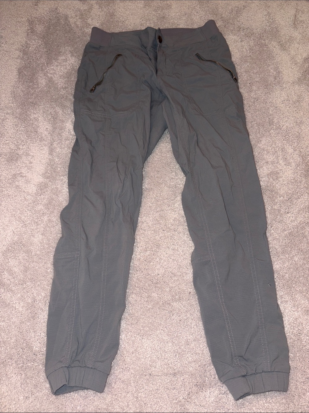 Athleta Gray Jogger Pants - Casual Zip Pocket Trousers